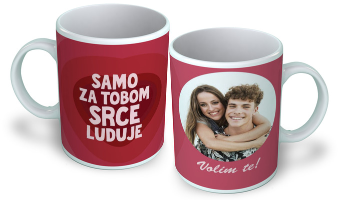 foto šalica: Samo za tobom srce luduje